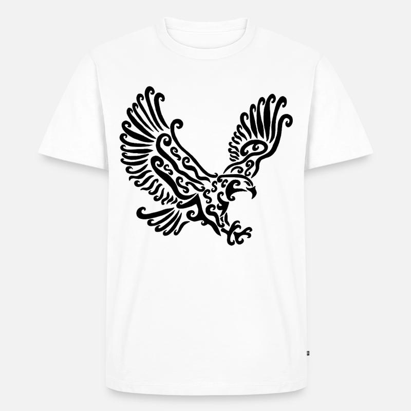 Schwarzer Adler - Männer Premium Bio T-Shirt - Weiß