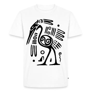Black Totem Bird - Men's Premium Organic T-Shirt - white - Front - Nico (187cm)