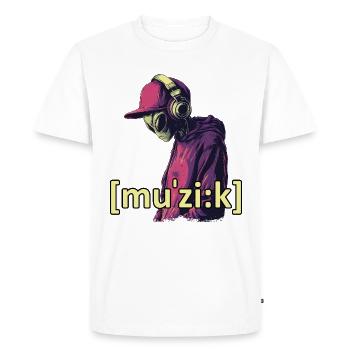 Alien Music - Men's Premium Organic T-Shirt - white - Front - Nico (187cm)