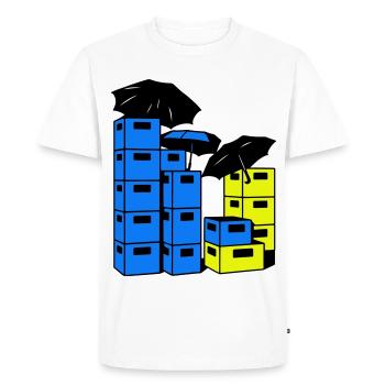 Beer crate art - Men's Premium Organic T-Shirt - white - Front - Nico (187cm)