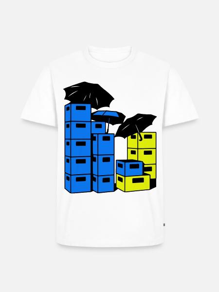 Bierkasten Kunst - Männer Premium Bio T-Shirt - Weiß