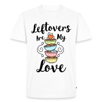 Leftovers are my Love – food saying - Men's Premium Organic T-Shirt - white - Front - Nico (187cm)
