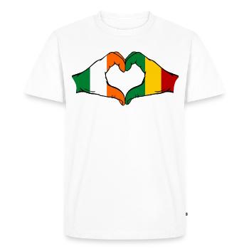 Ireland Guinea Flag Hands Heart Shape - Men's Premium Organic T-Shirt - white - Front - Nico (187cm)