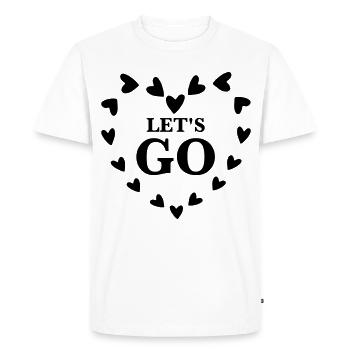 Let’s Go – Conception de motivation de cœur mignon - T-shirt Premium bio Homme - blanc - Devant - Nico (187cm)