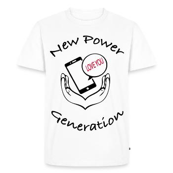 Nouvelle conception du message d’amour de la génération d’énergie - T-shirt Premium bio Homme - blanc - Devant - Nico (187cm)