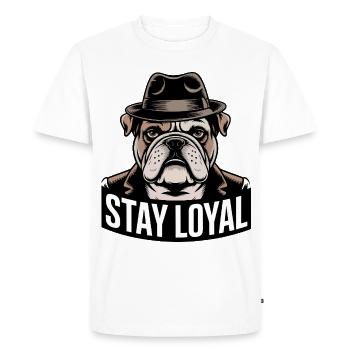 Stay Loyal Bulldog - Men's Premium Organic T-Shirt - white - Front - Nico (187cm)