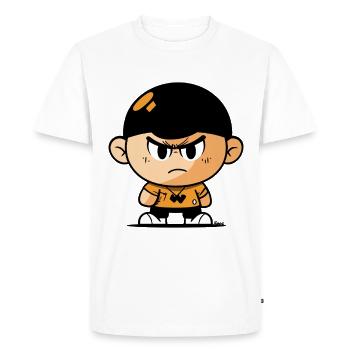 Fierce Cartoon Boy Illustration - Men's Premium Organic T-Shirt - white - Front - Nico (187cm)
