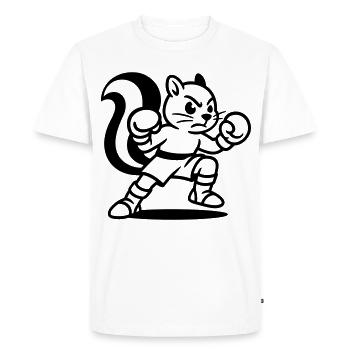 Boxer Squirrel - Men's Premium Organic T-Shirt - white - Front - Nico (187cm)