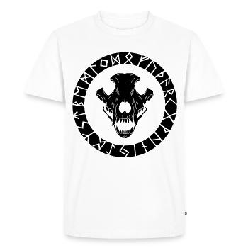 Crâne de loup viking noir - T-shirt Premium bio Homme - blanc - Devant - Nico (187cm)