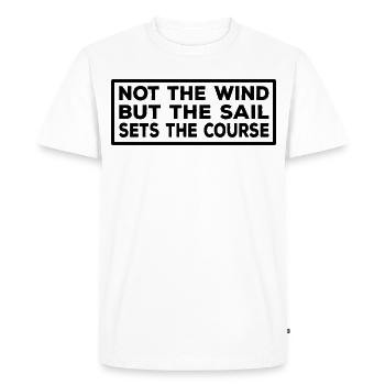 Le marin n’est pas le vent mais la voile qui fixe le cap - T-shirt Premium bio Homme - blanc - Devant - Nico (187cm)