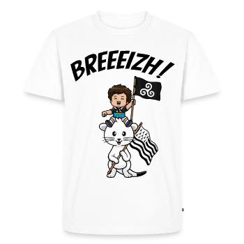 Brittany Breizh Hermine Breton Child Gwenn ha Du - Men's Premium Organic T-Shirt - white - Front - Nico (187cm)