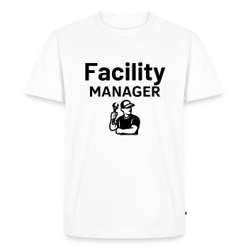 Gestionnaire d’installations - T-shirt Premium bio Homme - blanc - Devant - Nico (187cm)