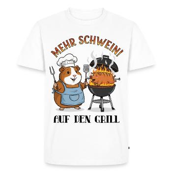 More pork! On the grill - Men's Premium Organic T-Shirt - white - Front - Nico (187cm)