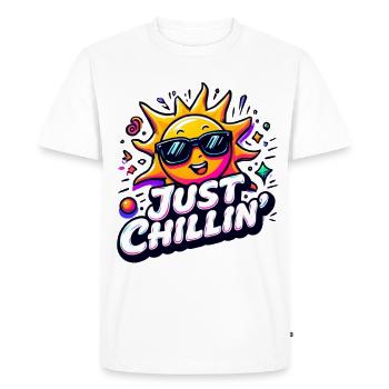 Just chillin Sunny motif of smiling sun - Men's Premium Organic T-Shirt - white - Front - Nico (187cm)