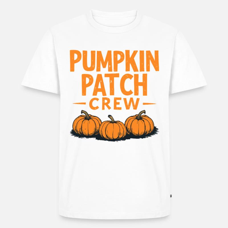Pumpkin Patch Crew - Kürbis Spruch - Männer Premium Bio T-Shirt - Weiß