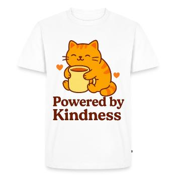 Cute Tigger with Coffee and Kindness Motto - Men's Premium Organic T-Shirt - white - Front - Nico (187cm)