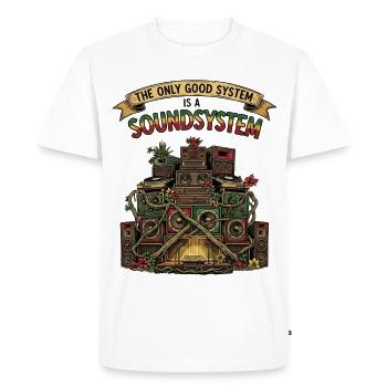 Sound System Collage Dub Reggae - Men's Premium Organic T-Shirt - white - Front - Nico (187cm)