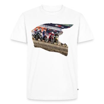 Motocross Helmet coloured design - 1 - Men's Premium Organic T-Shirt - white - Front - Nico (187cm)