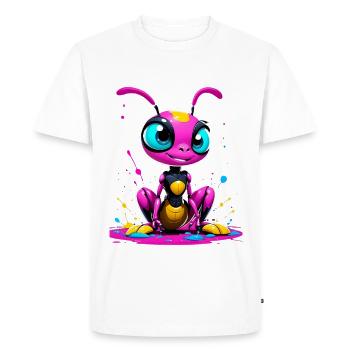 Ant - Caricature d’insecte coloré sur toile - T-shirt Premium bio Homme - blanc - Devant - Nico (187cm)