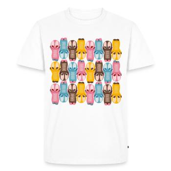 Cute kawaii figure pattern with colorful colors - Men's Premium Organic T-Shirt - white - Front - Nico (187cm)