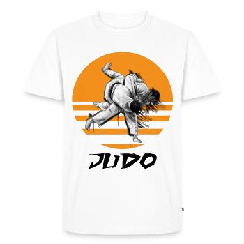 Judo martial arts motif with dynamics - Men's Premium Organic T-Shirt - white - Front - Nico (187cm)