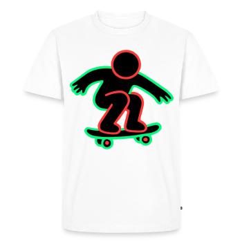 Neon Skateboarder Line Art - Men's Premium Organic T-Shirt - white - Front - Nico (187cm)