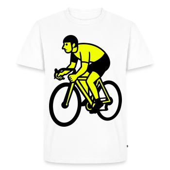 Neon Wheel Silhouette Cyclist - Men's Premium Organic T-Shirt - white - Front - Nico (187cm)