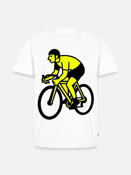 Neonrad Silhouette Radfahrer - Männer Premium Bio T-Shirt - Weiß