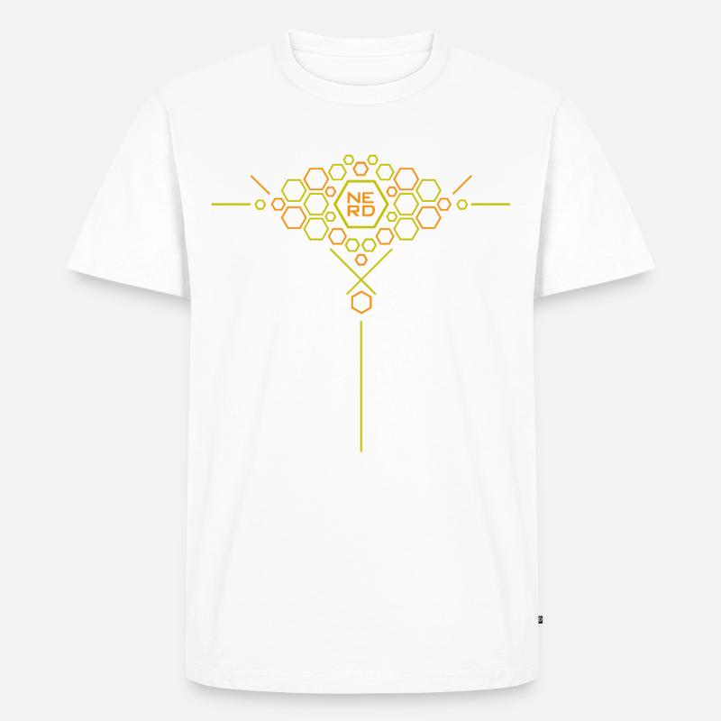 Nerd Hex Muster Gradient - Männer Premium Bio T-Shirt - Weiß