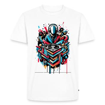 Graffiti DJ Beatcube Festival Design Neon - Men's Premium Organic T-Shirt - white - Front - Nico (187cm)