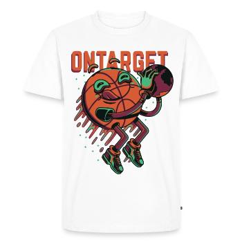 Basket Cartoon - T-shirt Premium bio Homme - blanc - Devant - Nico (187cm)