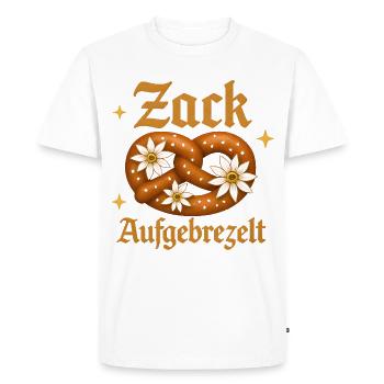 Zack Dressed Up – Bretzel drôle pour hommes et femmes - T-shirt Premium bio Homme - blanc - Devant - Nico (187cm)