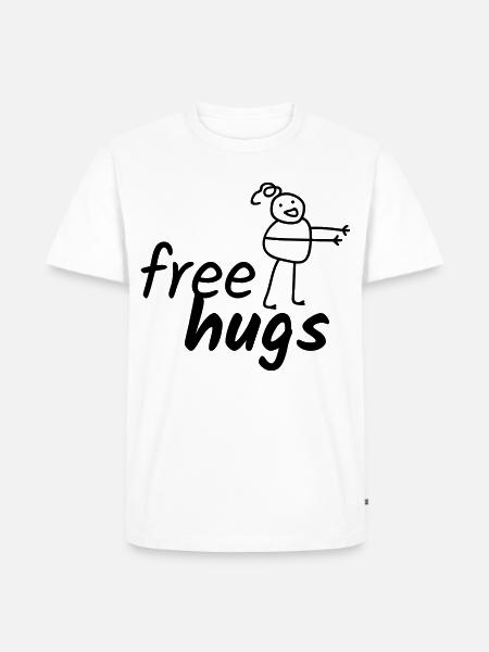 Free Hugs - Männer Premium Bio T-Shirt - Weiß