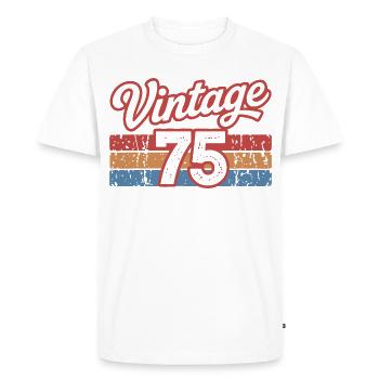 Vintage 75 Design Rétro Années 70 - T-shirt Premium bio Homme - blanc - Devant - Nico (187cm)