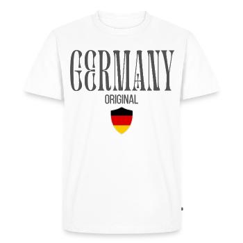 Flag of Germany, made in Germany - Men's Premium Organic T-Shirt - white - Front - Nico (187cm)