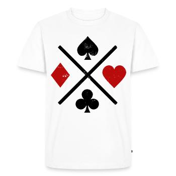Playing cards contrast design - Men's Premium Organic T-Shirt - white - Front - Nico (187cm)