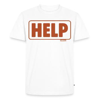Emergency Sign Retro Design Help - Men's Premium Organic T-Shirt - white - Front - Nico (187cm)