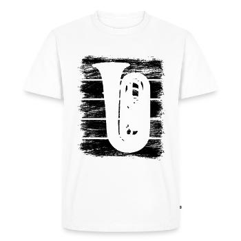 Tuba Drawing - Men's Premium Organic T-Shirt - white - Front - Nico (187cm)
