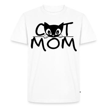 Cat Mom – Style artistique minimaliste mignon - T-shirt Premium bio Homme - blanc - Devant - Nico (187cm)