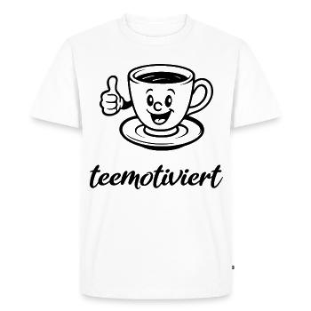 thé-motivé, tasse de thé, thé, pause thé, démotivé - T-shirt Premium bio Homme - blanc - Devant - Nico (187cm)