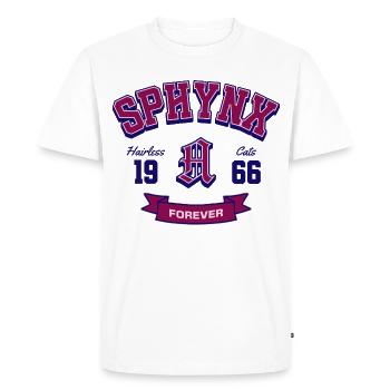 Sphynx Cats Forever Classic Varsity Style - Men's Premium Organic T-Shirt - white - Front - Nico (187cm)