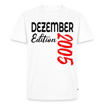 21E ANNIVERSAIRE DÉCEMBRE 2005 - T-shirt Premium bio Homme - blanc - Devant - Nico (187cm)