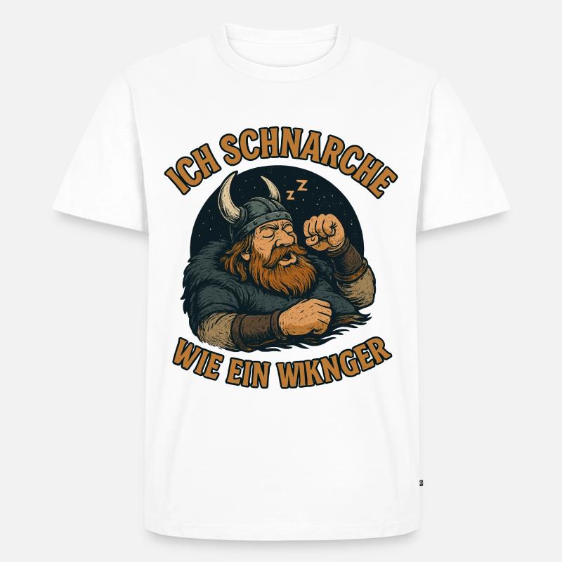 Ich schnarche wie ein Wikinger - Männer Premium Bio T-Shirt - Weiß