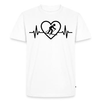 Ski Heart - Men's Premium Organic T-Shirt - white - Front - Nico (187cm)
