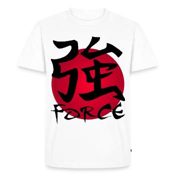The word force in Japanese (black) - Men's Premium Organic T-Shirt - white - Front - Nico (187cm)