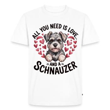 Schnauzer Shirt for Dog Mom & Dog Dad - Men's Premium Organic T-Shirt - white - Front - Nico (187cm)