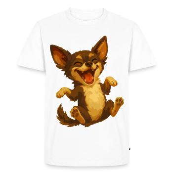 Chihuahua rieur dessin animé chien - T-shirt Premium bio Homme - blanc - Devant - Nico (187cm)
