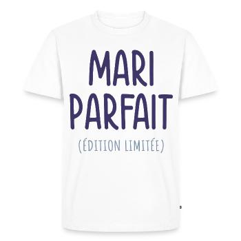 Mari parfait édition limitée humour cadeau origina - T-shirt Premium bio Homme - blanc - Devant - Nico (187cm)