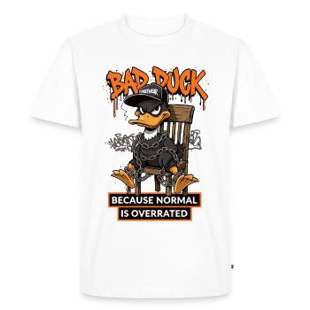 Bad Duck Streetwear Normal est surestimé - T-shirt Premium bio Homme - blanc - Devant - Nico (187cm)