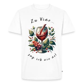 Wine glass with grapes art motif - Men's Premium Organic T-Shirt - white - Front - Nico (187cm)
